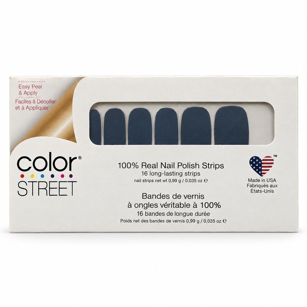Color Street Slate of Mind Blue Gray Nail Polish Strips 16 Count New Sealed